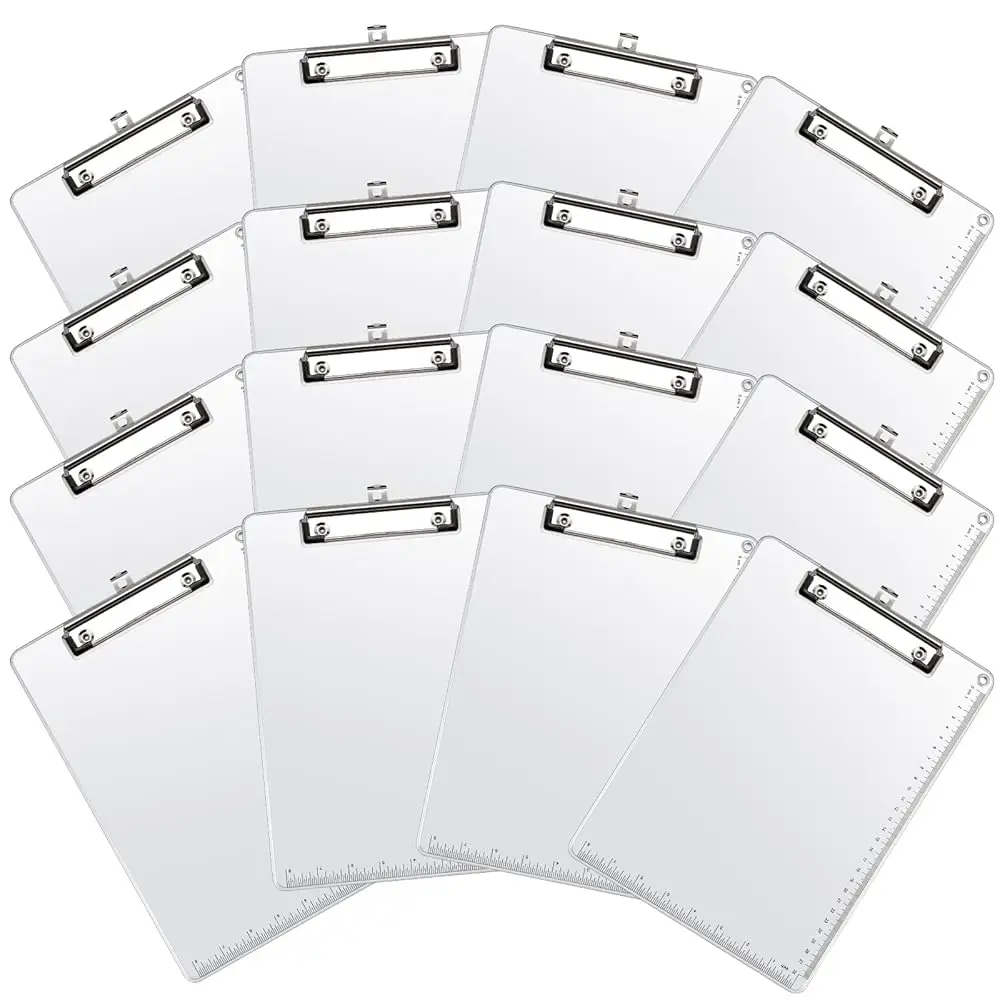 16 Pcs Metal Clipboard, A4 Letter Size 12.5 x 9 Inch Heavy Duty Aluminum Edge Document Holder with Scale Aluminum Edge Clipbo
16 Pcs Metal Clipboard, A4 Letter Size 12.5 x 9 Inch Heavy Duty Aluminum Edge Document Holder with Scale Aluminum Edge Clipbo