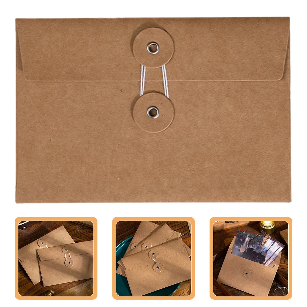 20Pcs Vintage Kraft Paper Envelope Storage Bag Office Organizer String Closure Document Folder File Envelopes Brown
20Pcs Vintage Kraft Paper Envelope Storage Bag Office Organizer String Closure Document Folder File Envelopes Brown
