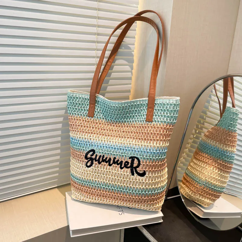 Summer New Woven Embroidered Beach Tote Bag Large-capacity Women's Handbag Straw Shoulder Bag
Summer New Woven Embroidered Beach Tote Bag Large-capacity Women's Handbag Straw Shoulder Bag