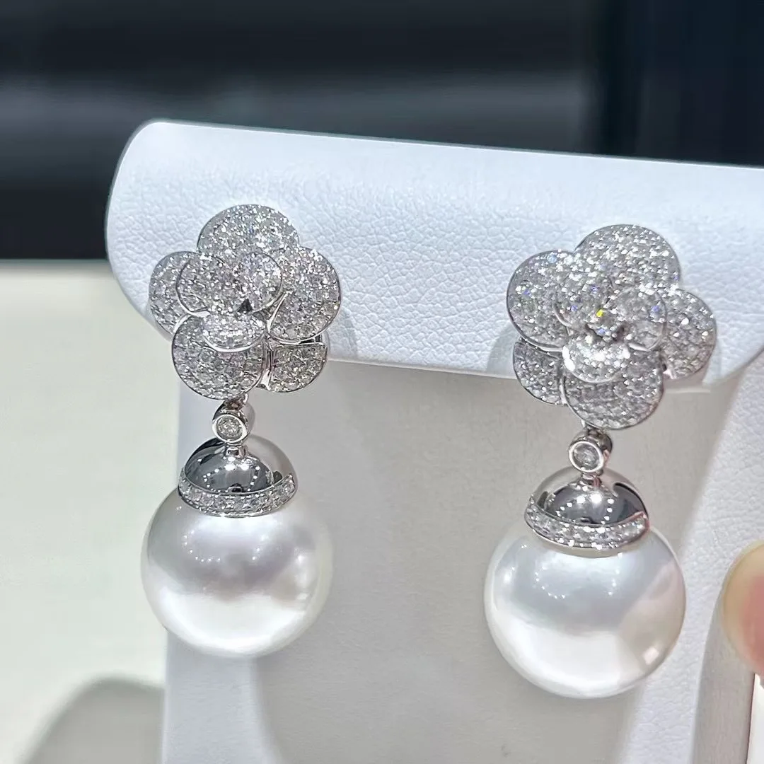 New Pearl Earrings AAAA 11-12mm12-13mm Natural Japanese Round Pearl Camellia Pearl Earrings 925s
New Pearl Earrings AAAA 11-12mm12-13mm Natural Japanese Round Pearl Camellia Pearl Earrings 925s