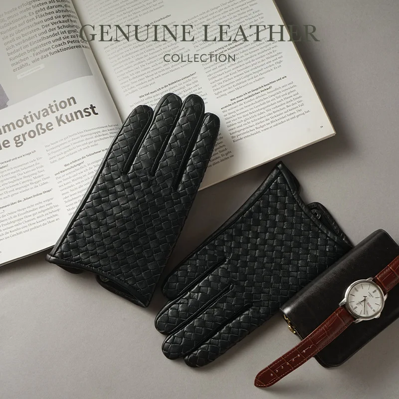 New Fashion Luxury 100% Imported Genuine Leather Gloves Men's Winter Warm Driving Mobile Touch Screen Handsome Black Gloves
New Fashion Luxury 100% Imported Genuine Leather Gloves Men's Winter Warm Driving Mobile Touch Screen Handsome Black Gloves