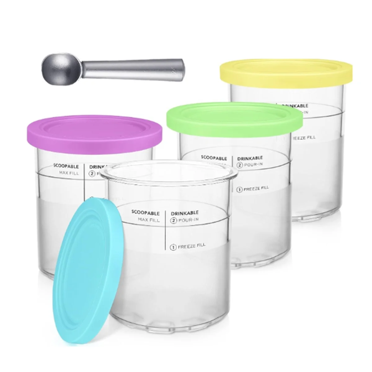 4 PCS Ice Cream Pints Containers 24 Oz Replacement for Creami Deluxe NC500 Series NC501 Ice Cream Makers
4 PCS Ice Cream Pints Containers 24 Oz Replacement for Creami Deluxe NC500 Series NC501 Ice Cream Makers
