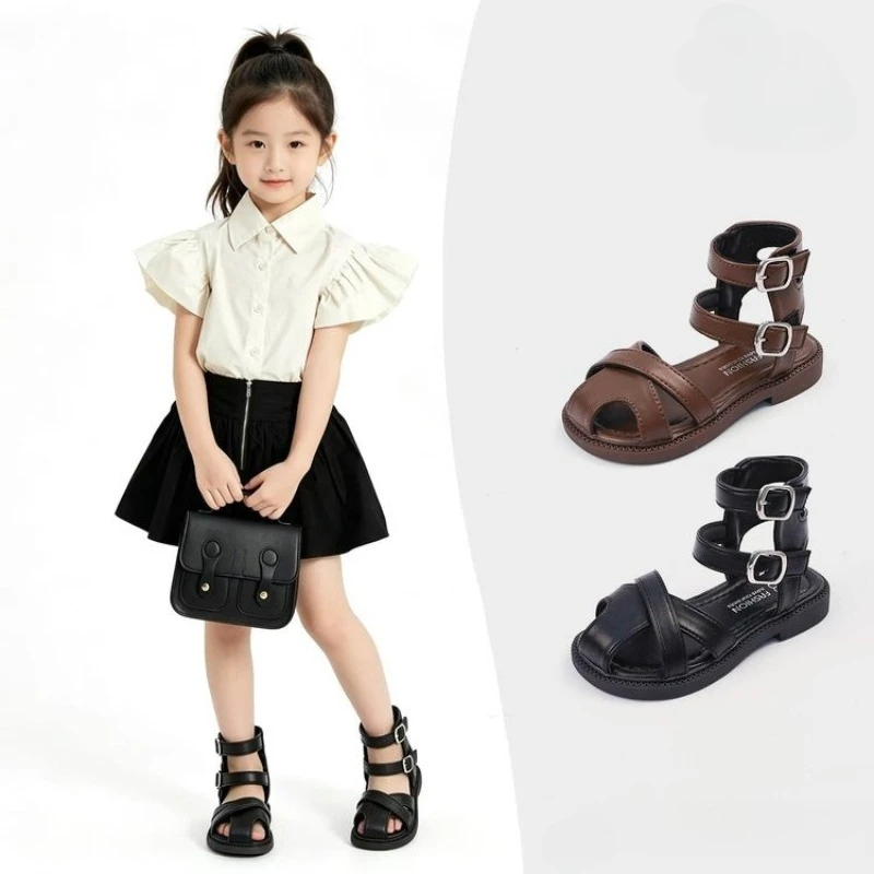 Summer Children's Retro Roman Sandals Closed-toe High-top Girls Hollow-out Gladiator Sandals Breathable Kids School Flat Shoes
Summer Children's Retro Roman Sandals Closed-toe High-top Girls Hollow-out Gladiator Sandals Breathable Kids School Flat Shoes
