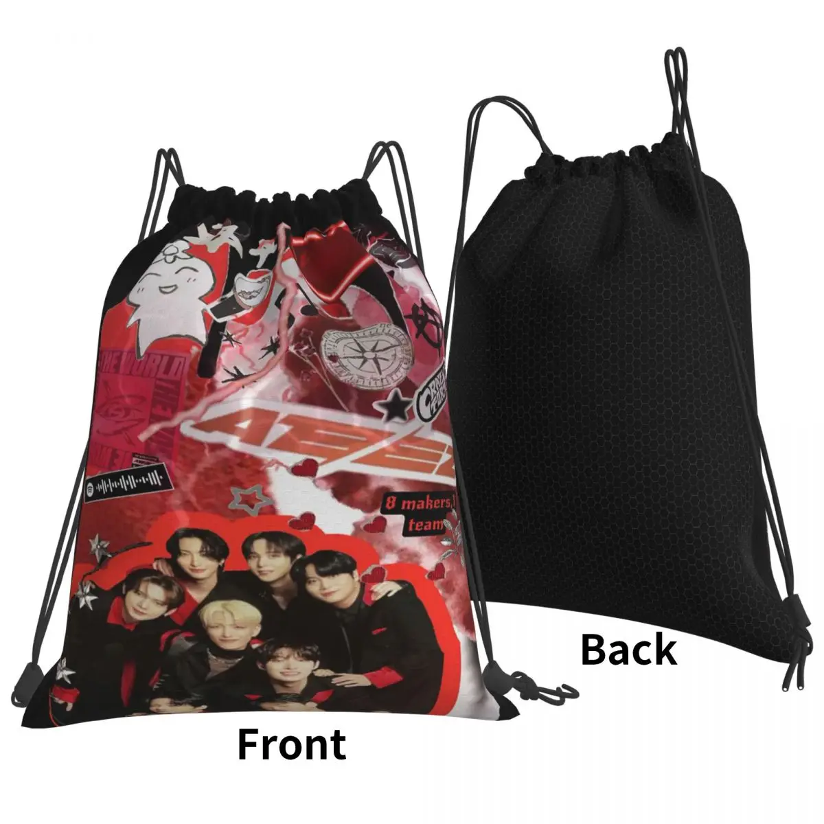 Kpop Star Singer Idol ATEEZ ATINY Backpacks Multi-function Drawstring Bags Sports Bag Book Bags for Man Woman School
Kpop Star Singer Idol ATEEZ ATINY Backpacks Multi-function Drawstring Bags Sports Bag Book Bags for Man Woman School