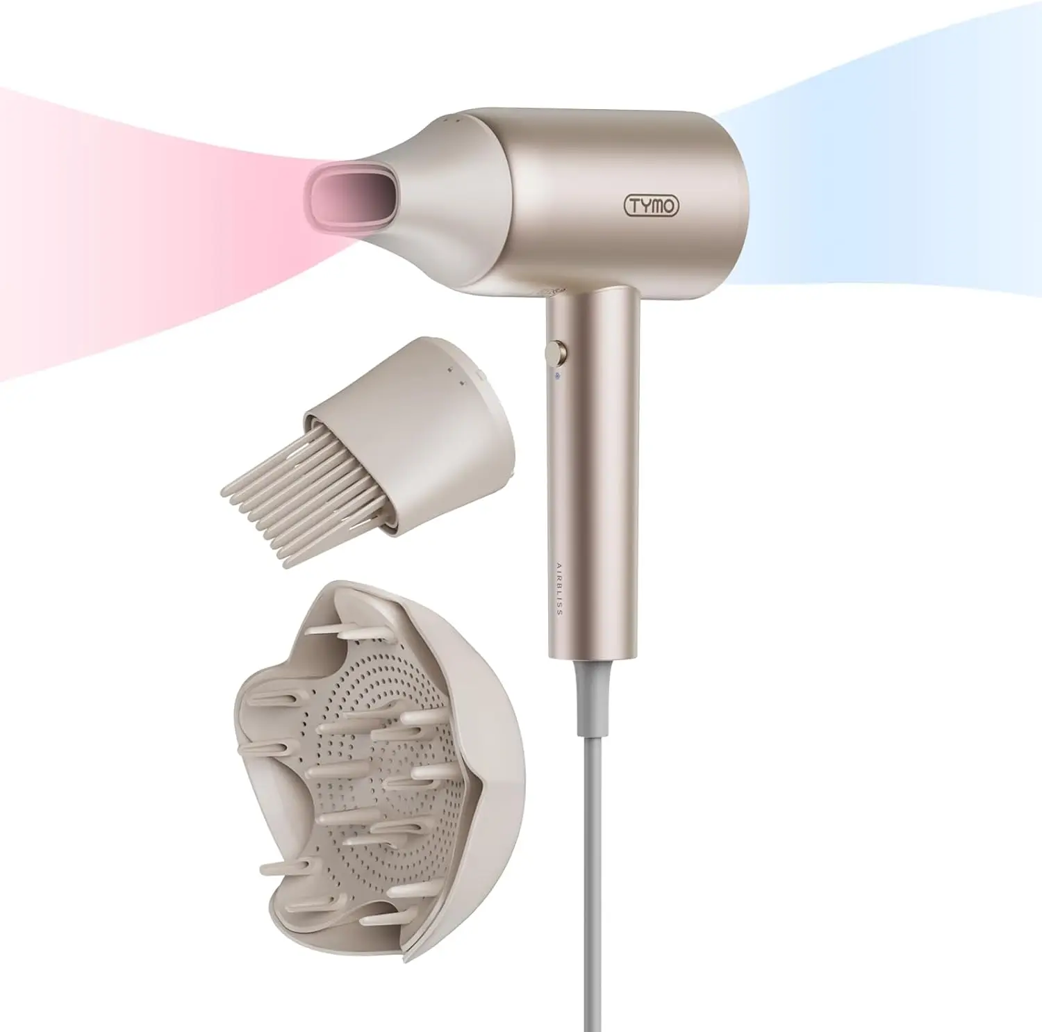 Ionic Hair Dryer with Diffuser & Comb for Curly Hair, Lightweight Travel Blow Dryer, Cool Air Button, Gold
Ionic Hair Dryer with Diffuser & Comb for Curly Hair, Lightweight Travel Blow Dryer, Cool Air Button, Gold