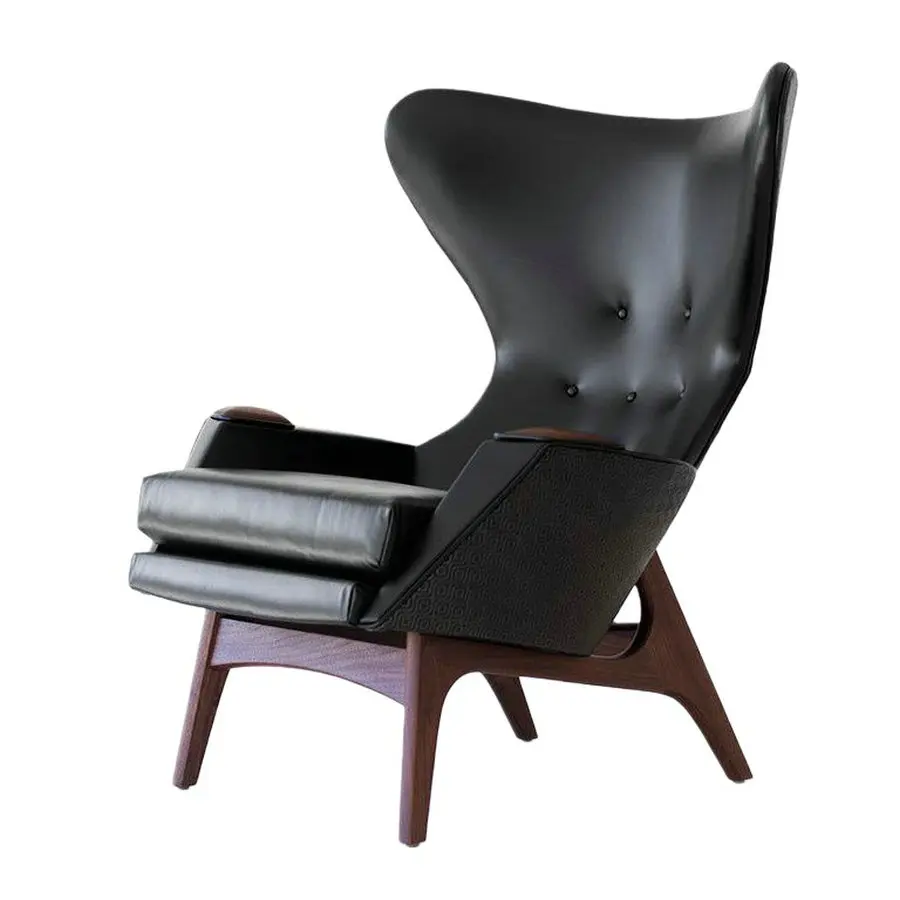 #Modern Commercial Furniture Cafe Restaurant Black Leather Wingback Lounge Chair Wooden High Back Leisure Chair for Living Room
#Modern Commercial Furniture Cafe Restaurant Black Leather Wingback Lounge Chair Wooden High Back Leisure Chair for Living Room
