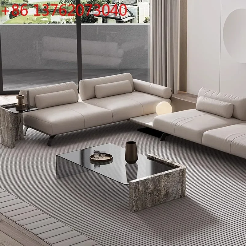 Italian light luxury tempered glass Bulgari home living room modern minimalist furniture
Italian light luxury tempered glass Bulgari home living room modern minimalist furniture