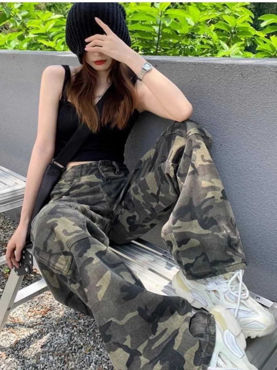 American High Street Camouflage Workwear Jeans Women's Spring New Style Hot Girl Straight Loose Retro High Waist Wide Leg Pants
American High Street Camouflage Workwear Jeans Women's Spring New Style Hot Girl Straight Loose Retro High Waist Wide Leg Pants