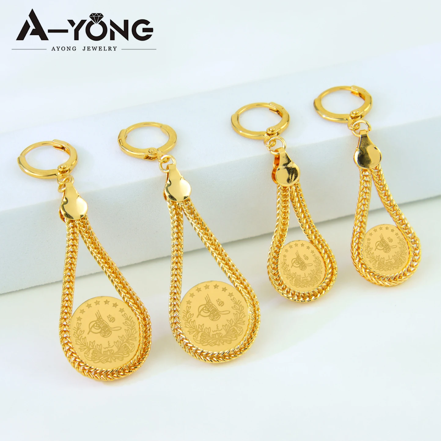 Luxury Dubai Vintage Drop Earrings 21k Gold Plated Turkish Coins Dangle Earring Nigeria Women Bridal Wedding Party Jewelry
Luxury Dubai Vintage Drop Earrings 21k Gold Plated Turkish Coins Dangle Earring Nigeria Women Bridal Wedding Party Jewelry