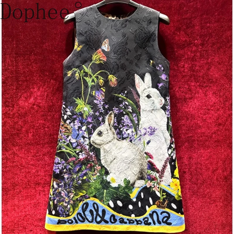 Vintage Jacquard Printing Short A-line Dress High Quality Spring Summer Sleeveless Tank Dress Elegant Lady Mini Party Dresses
Vintage Jacquard Printing Short A-line Dress High Quality Spring Summer Sleeveless Tank Dress Elegant Lady Mini Party Dresses
