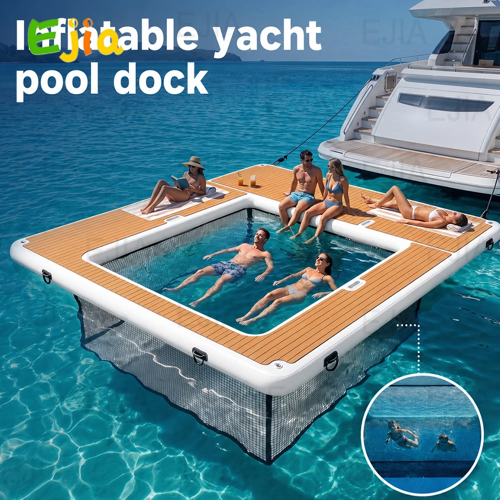 13ft x 10ft Inflatable Dock with Sea Pool, Jellyfish & Sea Critter Safety, Floating Platform Swimming Pool Dock for Yacht/Boat/Sea/Lake Water Activities
13ft x 10ft Inflatable Dock with Sea Pool, Jellyfish & Sea Critter Safety, Floating Platform Swimming Pool Dock for Yacht/Boat/Sea/Lake Water Activities