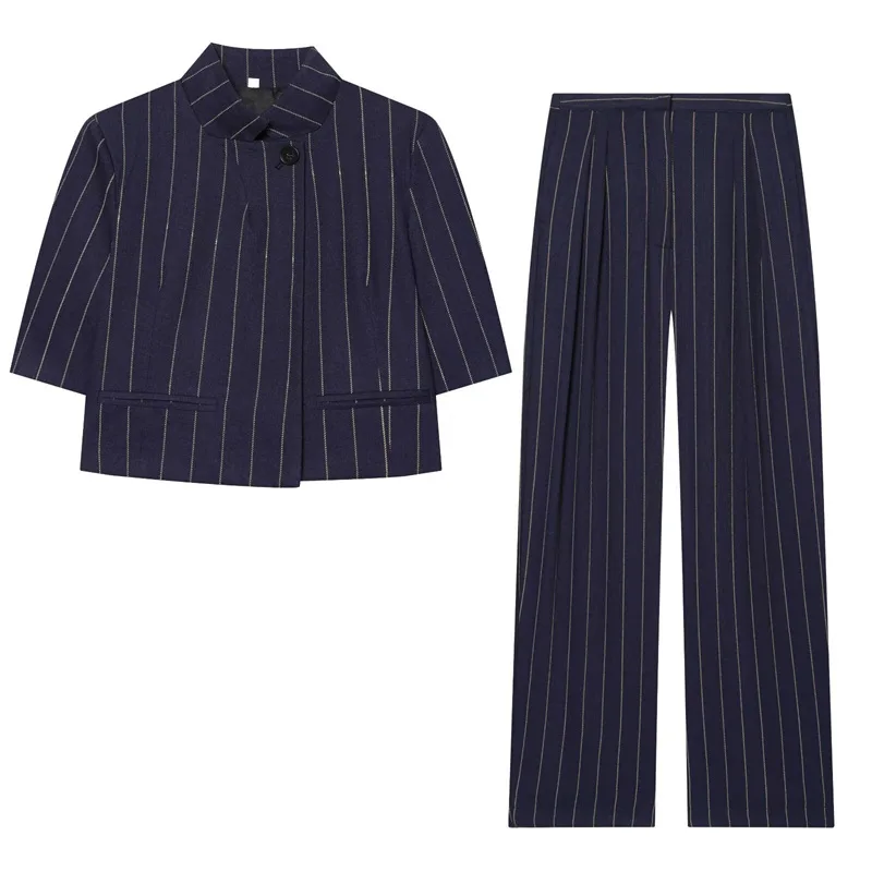 Withered Versatile Linen Striped Jacket And Striped Pants Set Woman Clothes Pant Sets New Two Piece Set Women's Suit Ropa Mujer
Withered Versatile Linen Striped Jacket And Striped Pants Set Woman Clothes Pant Sets New Two Piece Set Women's Suit Ropa Mujer