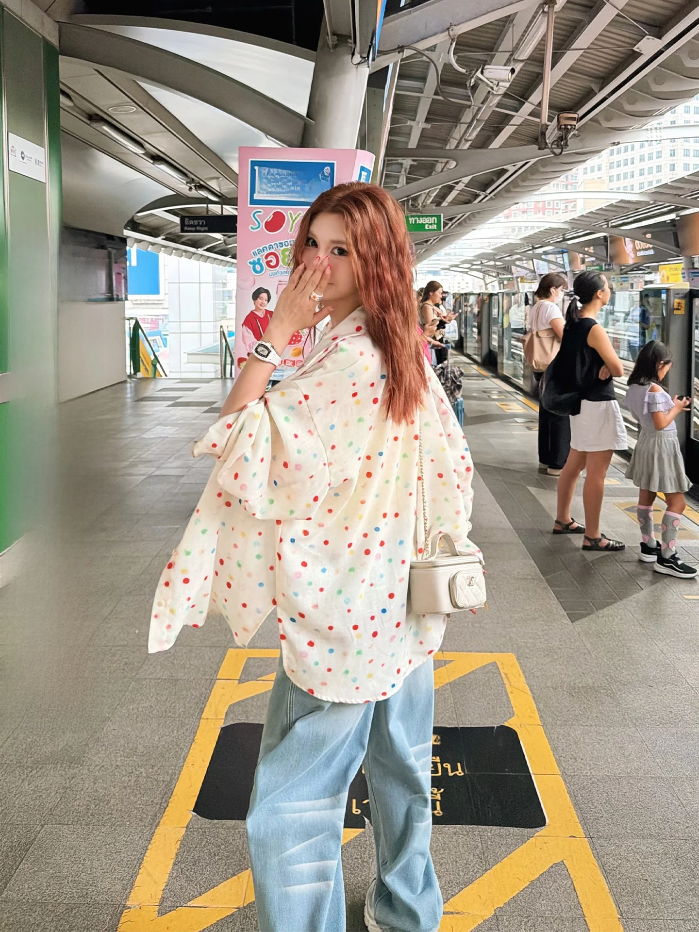 Loose Long Sleeve Women's Shirt Lazy Style Rainbow Candy Design Spring Early Fashion Casual Polyester Fiber Quick Dry Cardigan
Loose Long Sleeve Women's Shirt Lazy Style Rainbow Candy Design Spring Early Fashion Casual Polyester Fiber Quick Dry Cardigan