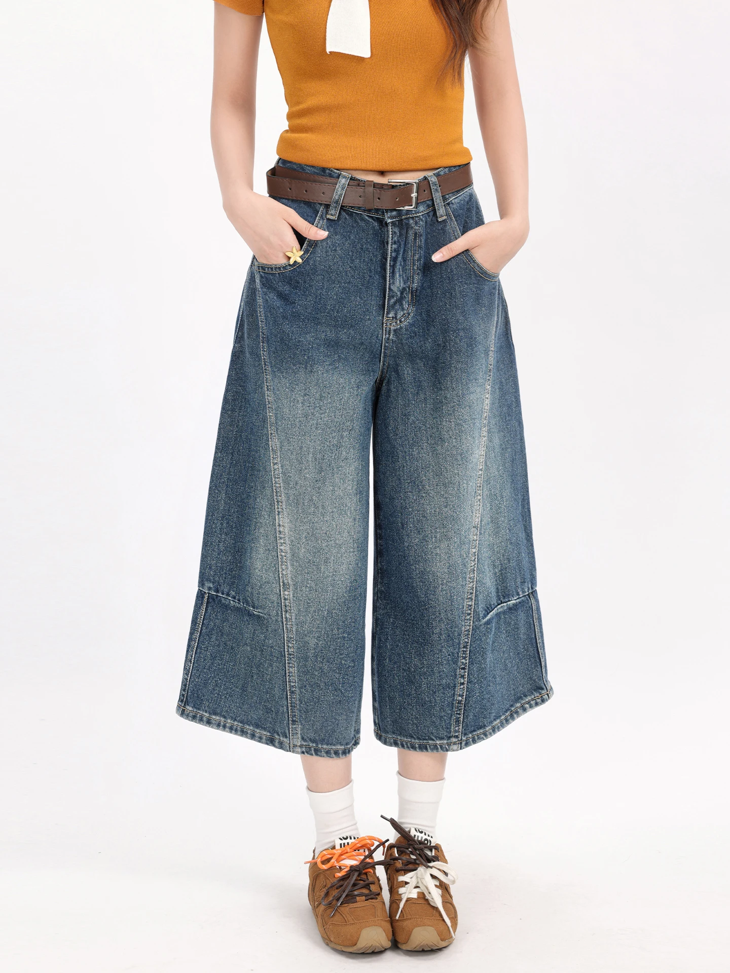 High Waist Wide Leg Jeans Casual Patchwork Design Versatile Loose Fit Seven Foot Length Retro Style Women's Premium Denim Pants
High Waist Wide Leg Jeans Casual Patchwork Design Versatile Loose Fit Seven Foot Length Retro Style Women's Premium Denim Pants