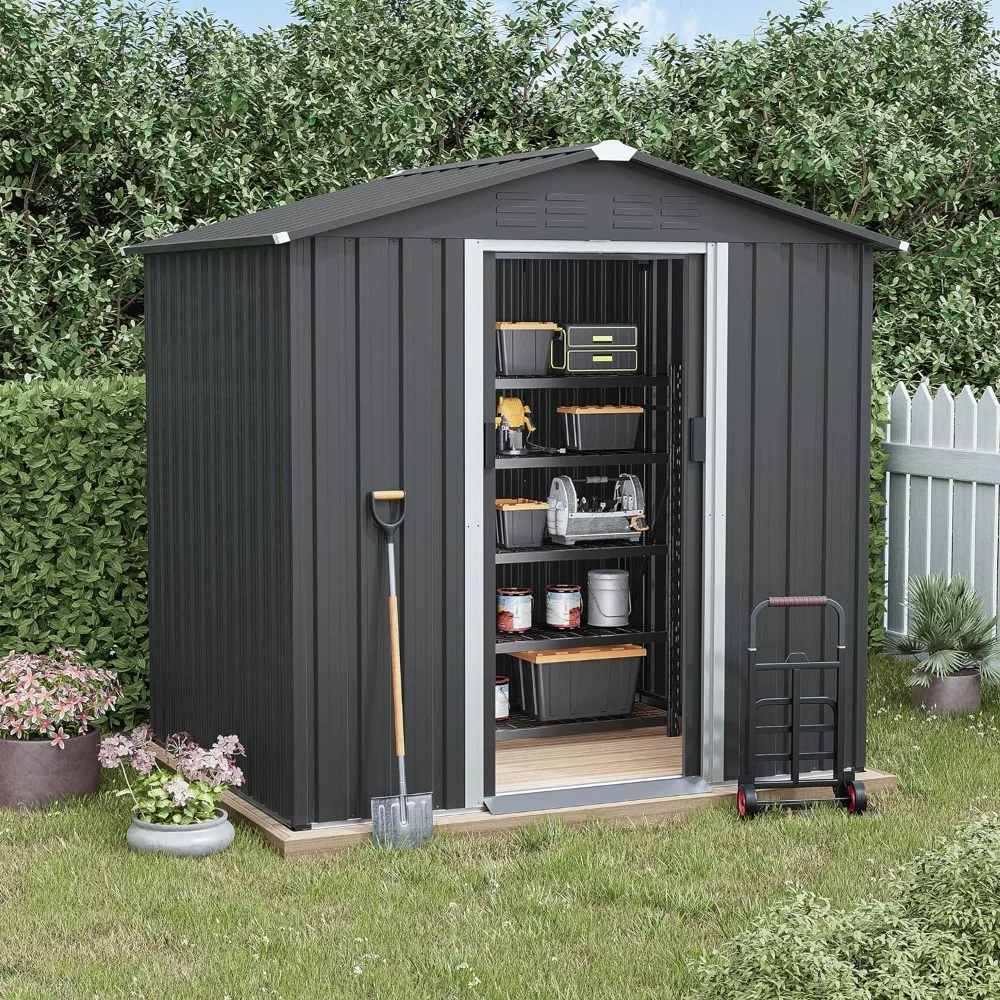 6 X 4FT Outdoor Storage Shed Waterproof, Large Garden Tool Shed with Air Vents and Lockable Sliding Door, Shed Storage
6 X 4FT Outdoor Storage Shed Waterproof, Large Garden Tool Shed with Air Vents and Lockable Sliding Door, Shed Storage