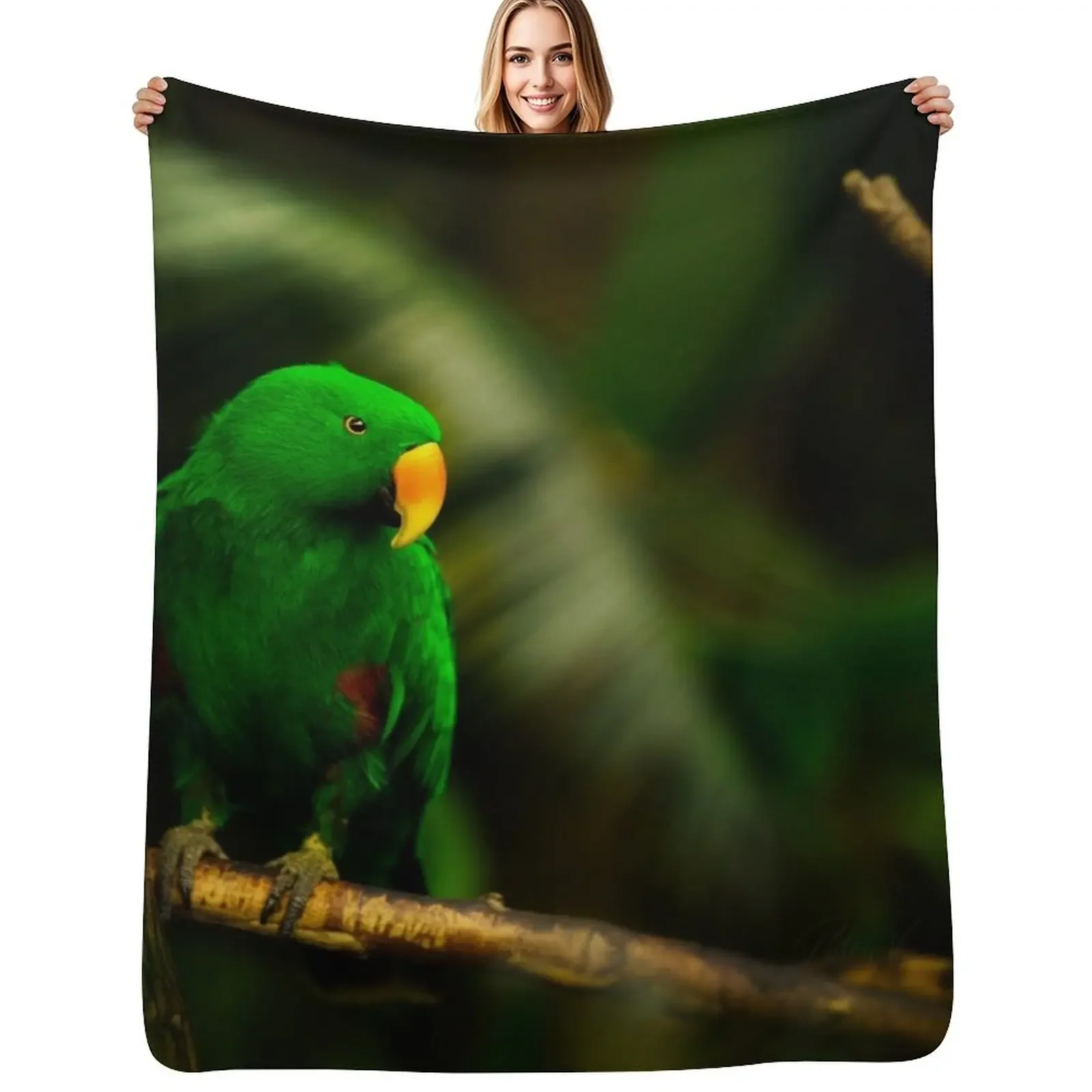 Exotic Bird Green Parrot Eclectus male Throw Blanket Thin Cute Plaid for winter christmas gifts Blanket
Exotic Bird Green Parrot Eclectus male Throw Blanket Thin Cute Plaid for winter christmas gifts Blanket