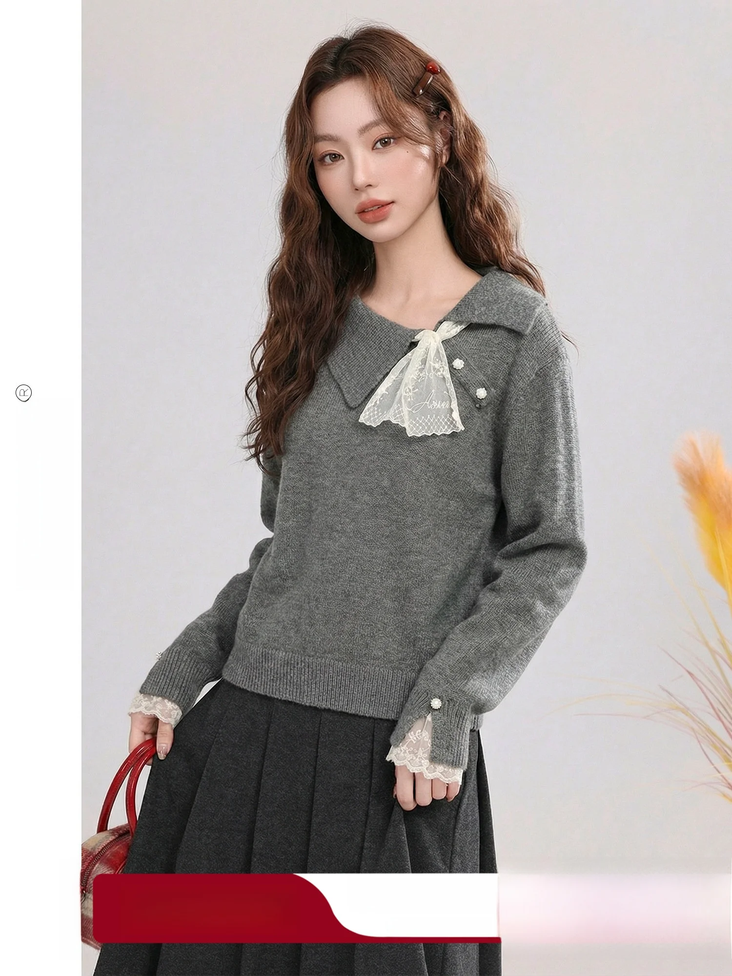 Soft Lace Splice Knitted Sweater Women's Fashion Design Winter Long Sleeve Pure Color French Style Casual Comfortable Top
Soft Lace Splice Knitted Sweater Women's Fashion Design Winter Long Sleeve Pure Color French Style Casual Comfortable Top