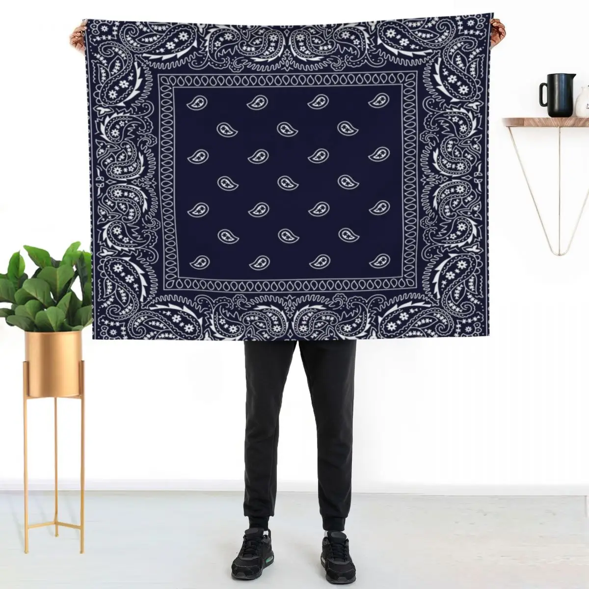 Bandana - Navy Blue Throw Blanket Color Fast Cozy Throw Blanket
Bandana - Navy Blue Throw Blanket Color Fast Cozy Throw Blanket