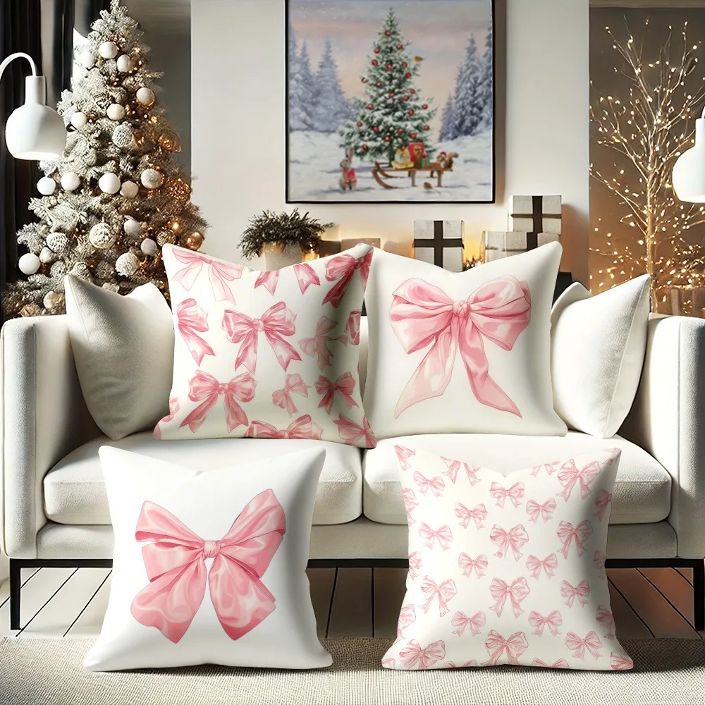4 Valentine's Day Pillowcases - Elegant pink pillowcases with bow and floral print, perfect for living room and bedroom decor.
4 Valentine's Day Pillowcases - Elegant pink pillowcases with bow and floral print, perfect for living room and bedroom decor.