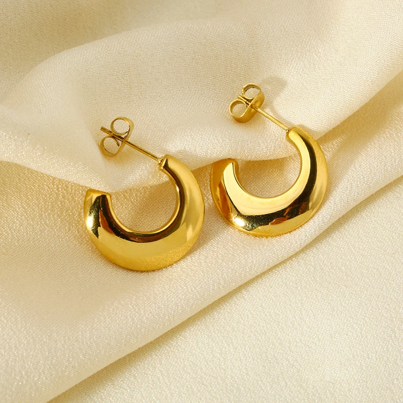 INS Fashion Stainless Steel 16K Gold Plated C Shaped Stud Earrings for Women Texture Post Earring Waterproof Jewelry Gift
INS Fashion Stainless Steel 16K Gold Plated C Shaped Stud Earrings for Women Texture Post Earring Waterproof Jewelry Gift