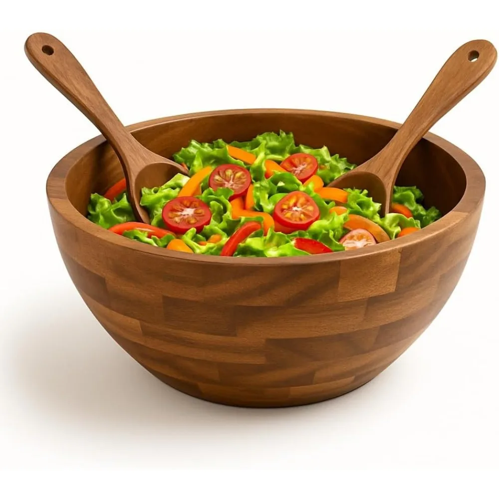 Large Acacia Wood Salad Bowl Set with Utensils, Perfect for Fruits, Snacks, and Holiday Gifts
Large Acacia Wood Salad Bowl Set with Utensils, Perfect for Fruits, Snacks, and Holiday Gifts