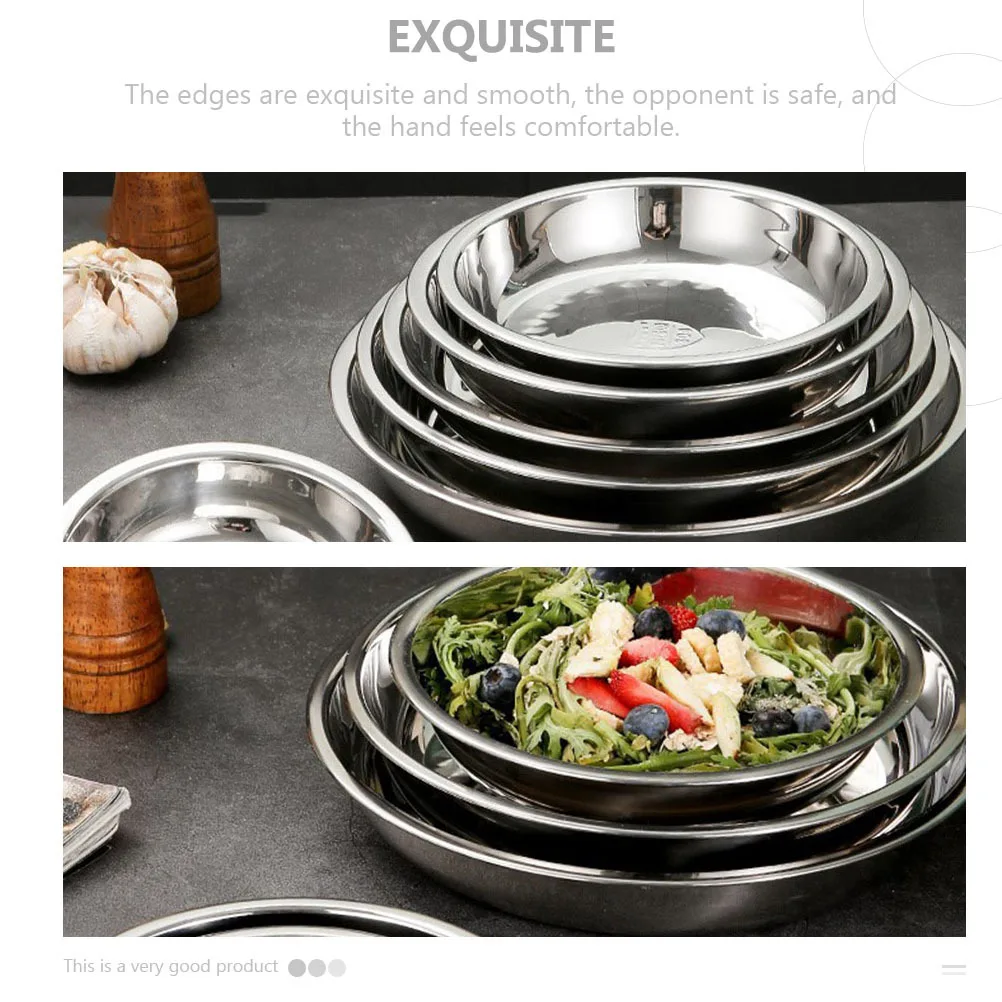 1Pcs Stainless Steel Plate Polished Serving Tray Anti-Fall Food Storage Tray for Kitchen Home Use Kitchen Plate
1Pcs Stainless Steel Plate Polished Serving Tray Anti-Fall Food Storage Tray for Kitchen Home Use Kitchen Plate