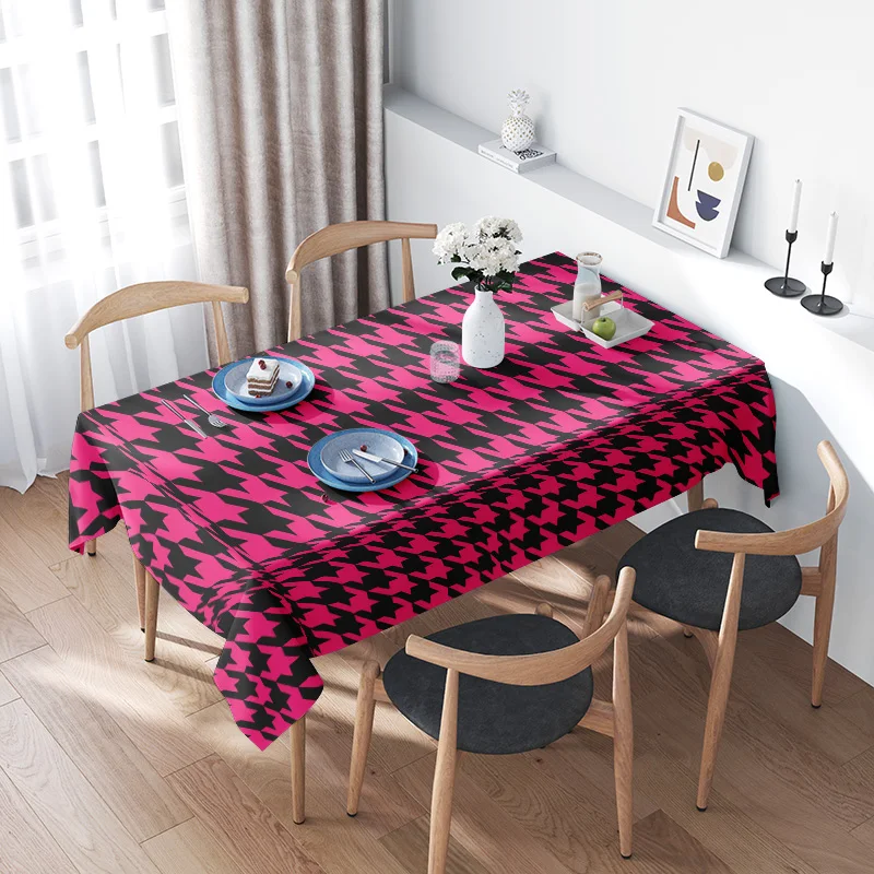Modern Houndstooth Tablecloth Kitchen Dining Rug Decor in Black Pink
Modern Houndstooth Tablecloth Kitchen Dining Rug Decor in Black Pink