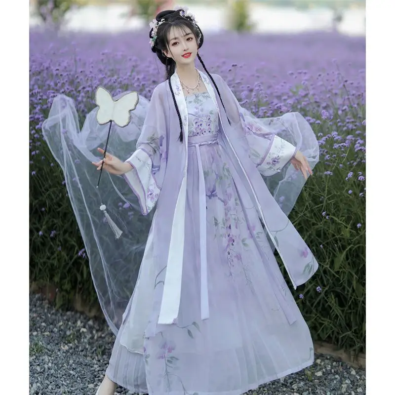 Olivegirl Women's Hanfu Dress Waist Length Pleated Skirt Spring Summer Three Piece Set Cosplay Traditional Chinese Clothing
Olivegirl Women's Hanfu Dress Waist Length Pleated Skirt Spring Summer Three Piece Set Cosplay Traditional Chinese Clothing