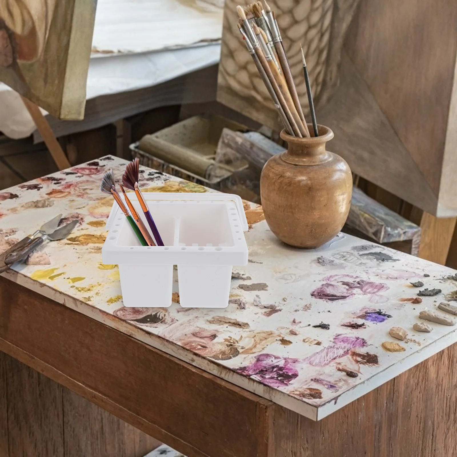 Brush Washer for Paint Tools Multi-Functional Pen Cleaning Container Compact Portable Art Supply for Artists Kids Crafters
Brush Washer for Paint Tools Multi-Functional Pen Cleaning Container Compact Portable Art Supply for Artists Kids Crafters