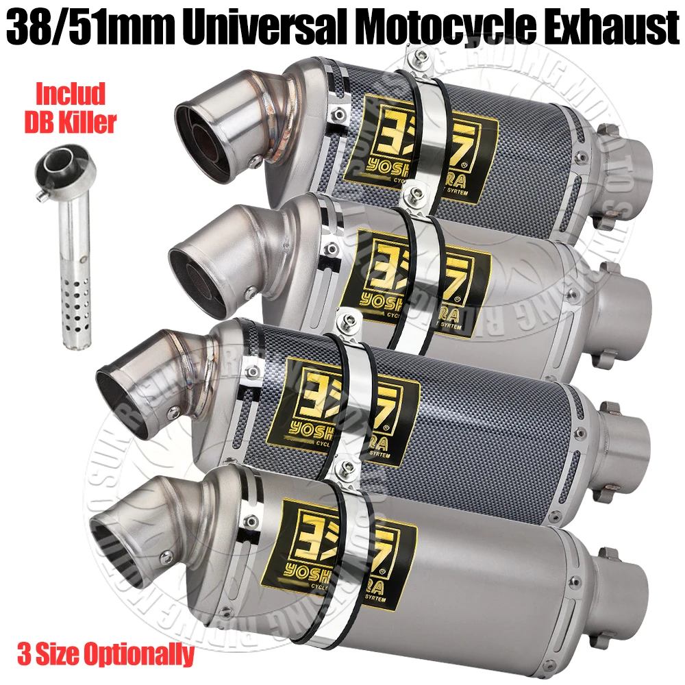 38mm51mm Interface yoshi Tail Pipe Includ DBKiller for Motocycle Exhaust Muffler Escape Modify Replacement Parts Stainless Steel
38mm51mm Interface yoshi Tail Pipe Includ DBKiller for Motocycle Exhaust Muffler Escape Modify Replacement Parts Stainless Steel