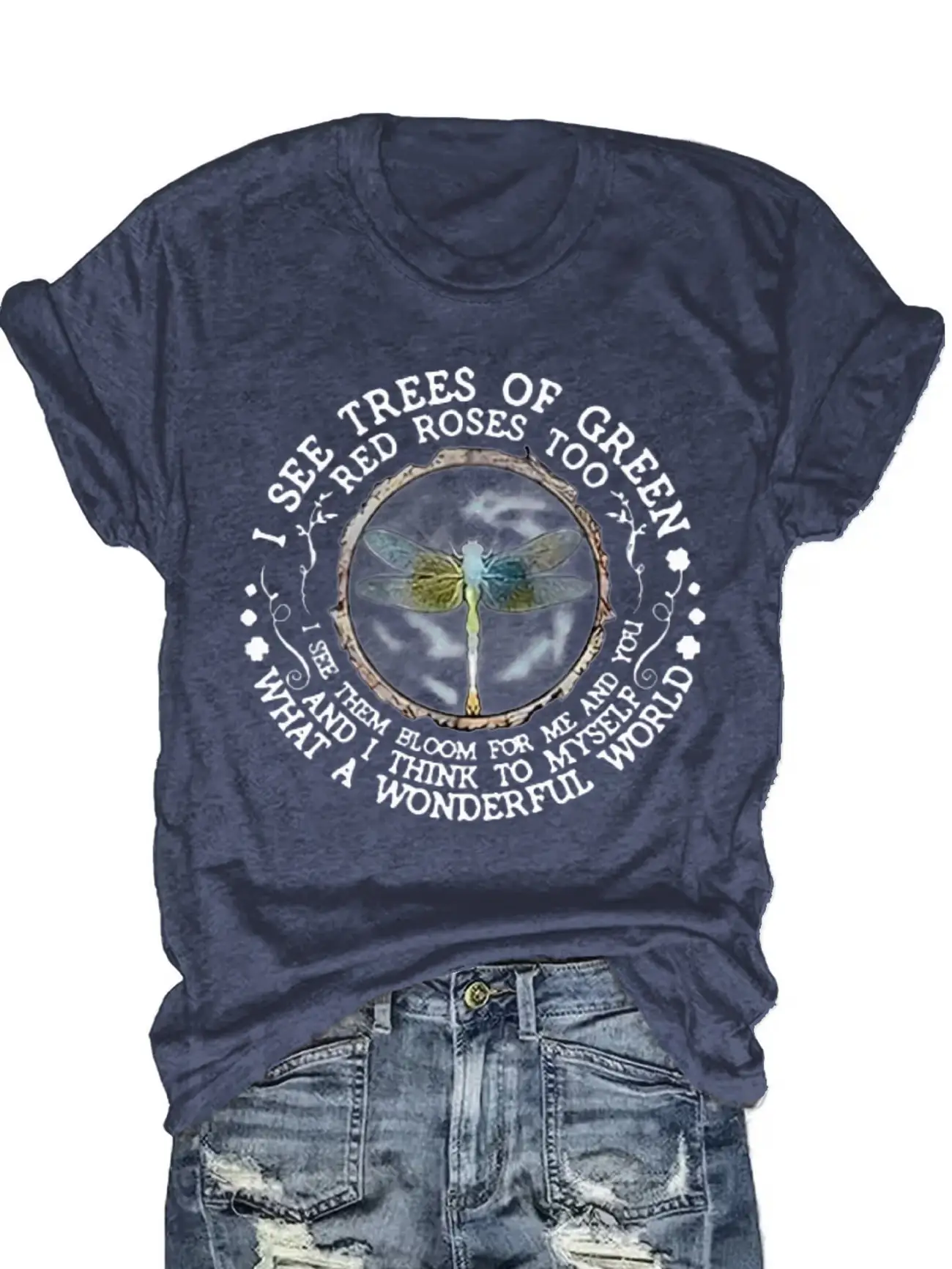 Plus Size Women's Short Sleeve T-Shirt I See Trees Of Green Red Roses Too Then Bloom For Me And You And I Think To Myself
Plus Size Women's Short Sleeve T-Shirt I See Trees Of Green Red Roses Too Then Bloom For Me And You And I Think To Myself