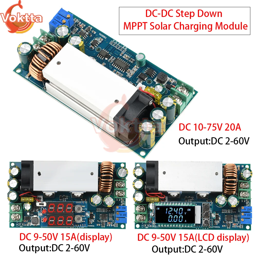 DC-DC Digital Step Down Module 10-75V to 2-60V 15A 20A MPPT Solar Charging Module Adjustable Buck Converter Voltage Regulator
DC-DC Digital Step Down Module 10-75V to 2-60V 15A 20A MPPT Solar Charging Module Adjustable Buck Converter Voltage Regulator