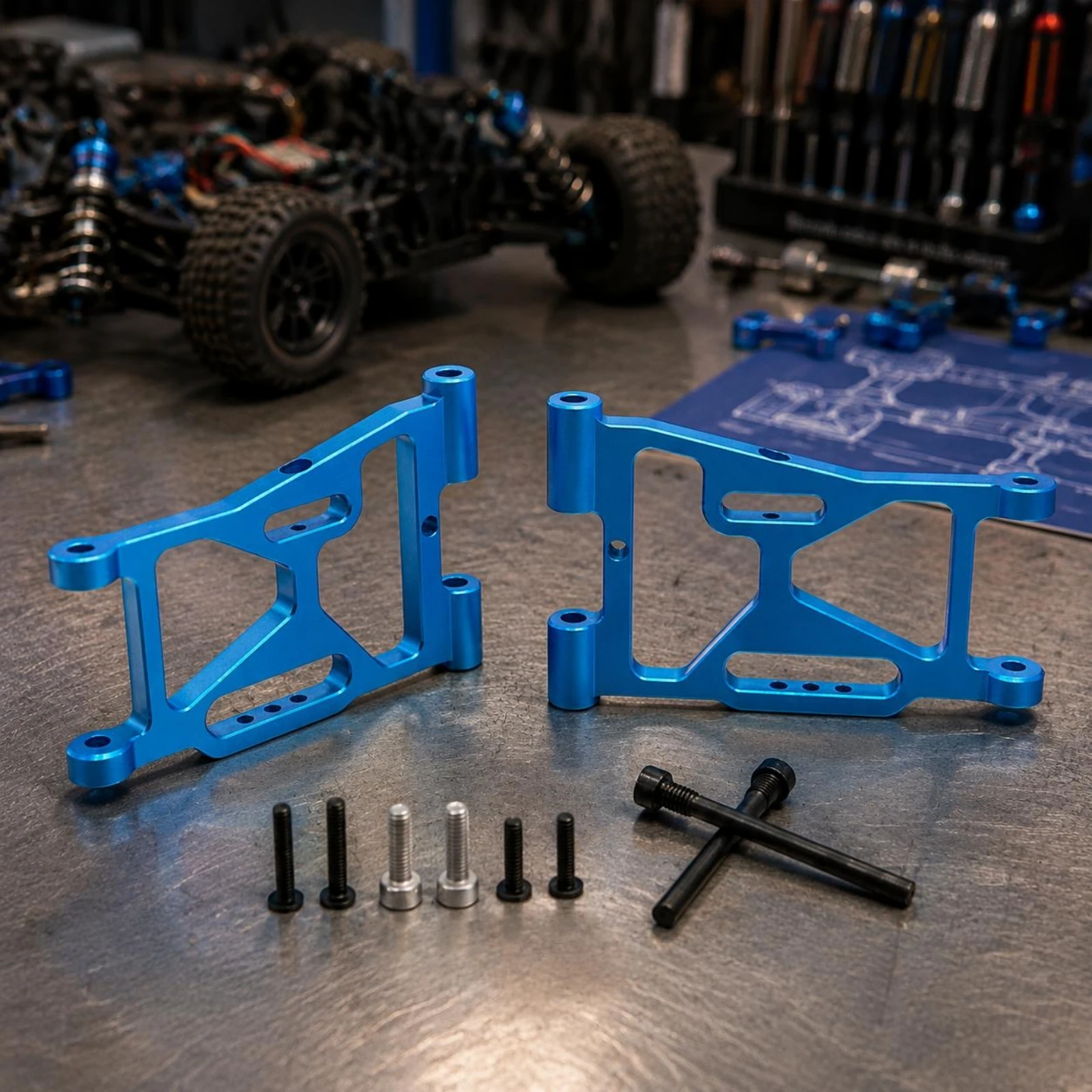 2 Pieces RC Front Lower Arm Set Anodized Finish Metal Front Shock-Absorbing Arm Hobby Vehicle Parts More Stable Steering Easy
2 Pieces RC Front Lower Arm Set Anodized Finish Metal Front Shock-Absorbing Arm Hobby Vehicle Parts More Stable Steering Easy