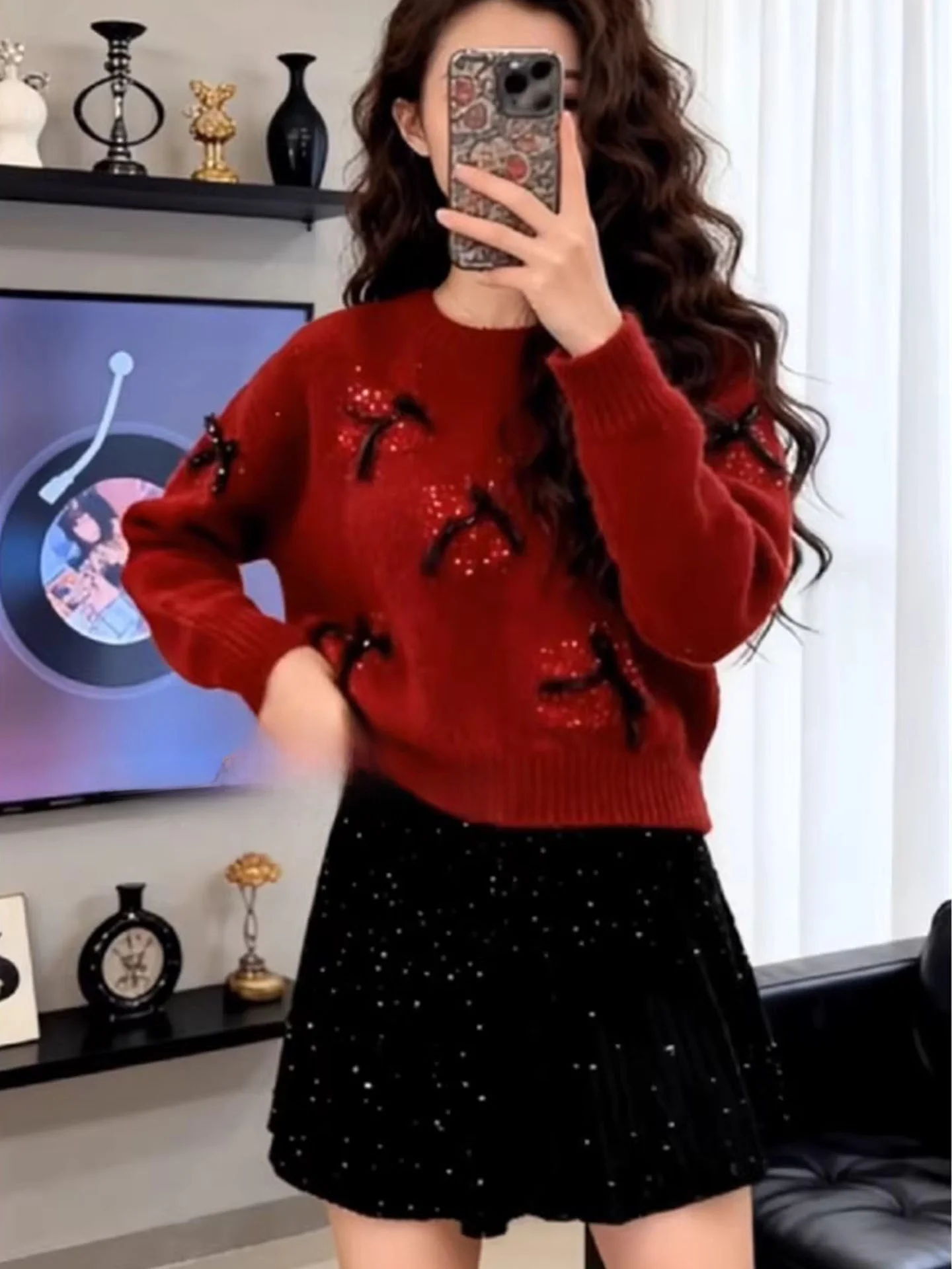 Ele Red Sweater And Skirt Set with Knot for Women Spring Faion High Waist ort Pants Long Sve round ...
Ele Red Sweater And Skirt Set with Knot for Women Spring Faion High Waist ort Pants Long Sve round ...