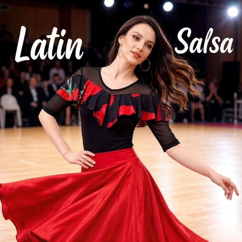 Women Floral Print Mesh Short Sleeve Latin Dance Top S-3XL Adult Ballroom Social Dance Summer Practice Performance Costume
Women Floral Print Mesh Short Sleeve Latin Dance Top S-3XL Adult Ballroom Social Dance Summer Practice Performance Costume