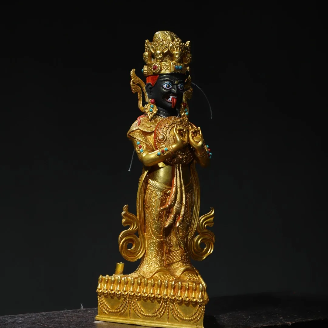 14"Tibetan Temple Collection Old Bronze Gilded Painted Face Zakirim Standing Buddha Lotus Terrace Worship Hall Town house
14"Tibetan Temple Collection Old Bronze Gilded Painted Face Zakirim Standing Buddha Lotus Terrace Worship Hall Town house