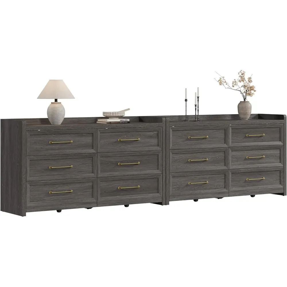 Extra-Wide Wooden Chest of Drawers with Large Storage, Grey Oak Finish, 2-Piece Set
Extra-Wide Wooden Chest of Drawers with Large Storage, Grey Oak Finish, 2-Piece Set