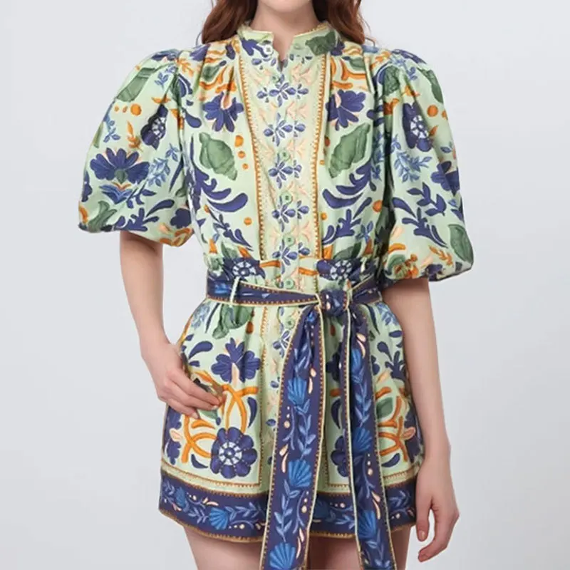 Women's Retro Court Style Printed Round Neck Short Sleeve Temperament Celebrity Fashion Set Women
Women's Retro Court Style Printed Round Neck Short Sleeve Temperament Celebrity Fashion Set Women