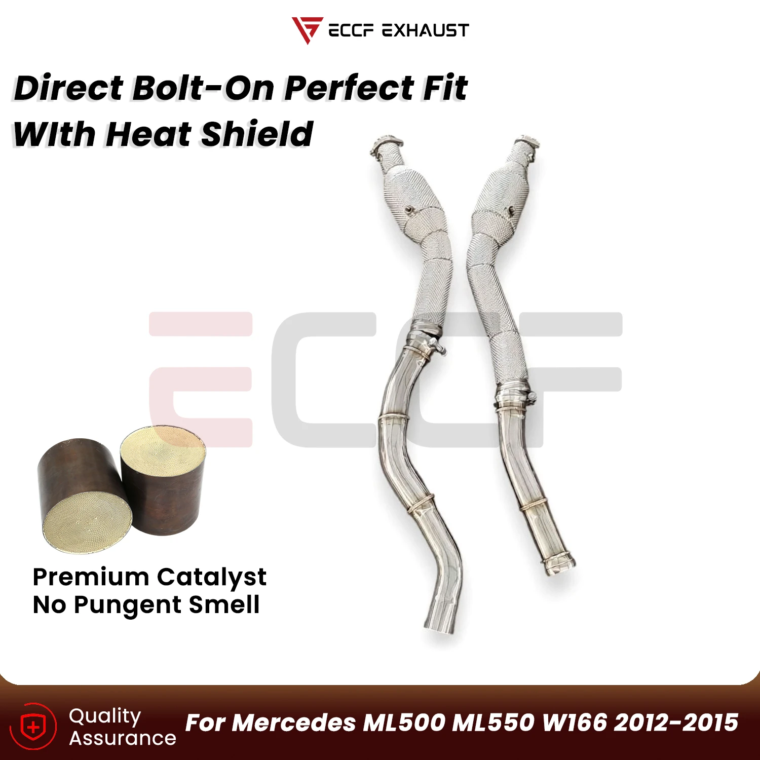 Sporty Downpipe With Heat Shield For Mercedes ML500 ML550 W166 2012-2015 Aggressive Sound Plug and Play Upgrade Performance
Sporty Downpipe With Heat Shield For Mercedes ML500 ML550 W166 2012-2015 Aggressive Sound Plug and Play Upgrade Performance
