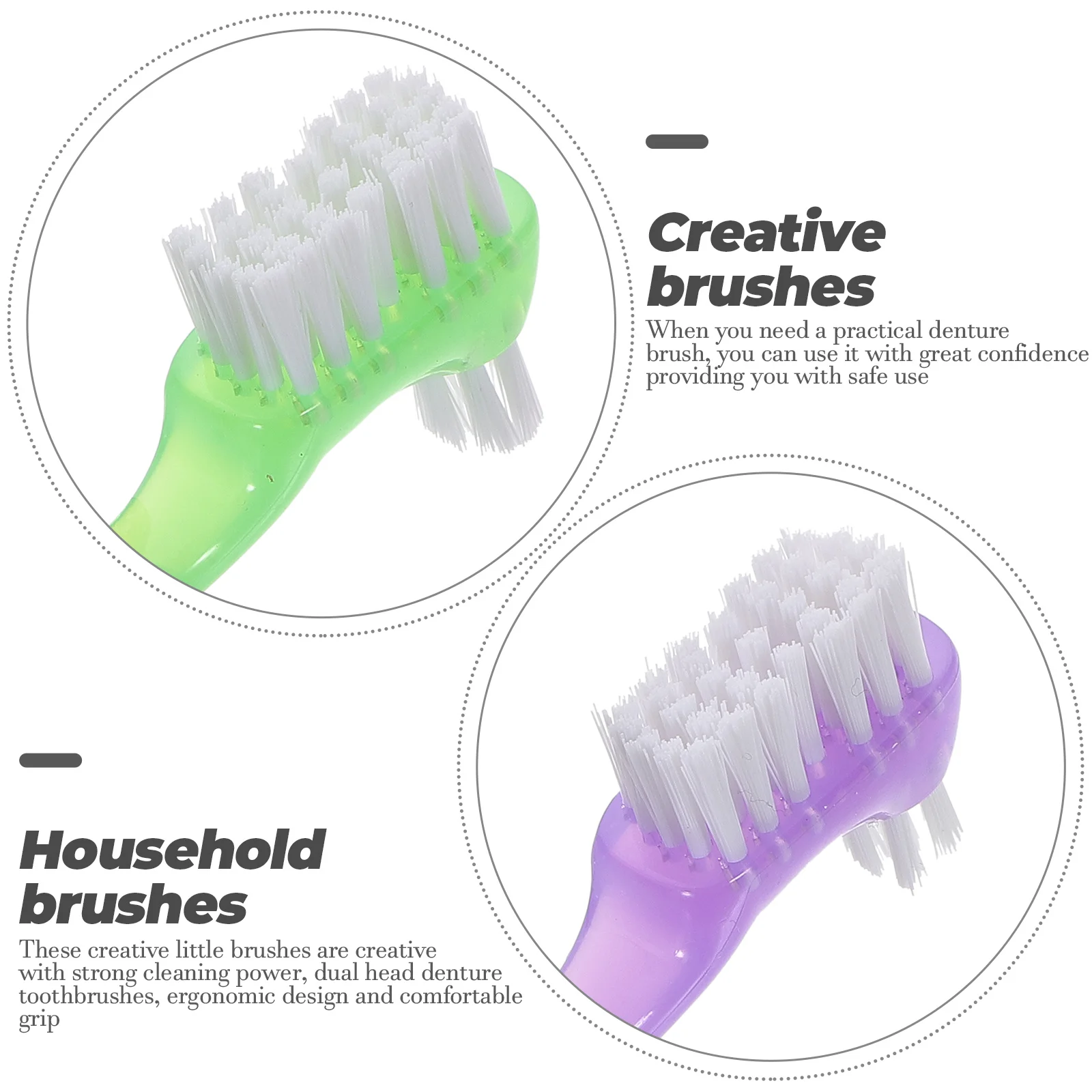 4Pcs Denture Multi-Functional Mini Brushes False Toothbrush Double-head Mini Portable Cleaning Tools Household PP Practical
4Pcs Denture Multi-Functional Mini Brushes False Toothbrush Double-head Mini Portable Cleaning Tools Household PP Practical