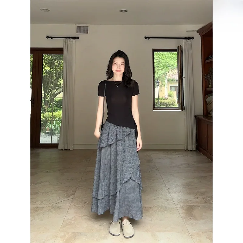 Летний дизайнерский комплект из хлопка: юбка с кружевной отделкой и уютный топ с коротким рукавом для женщин G925A05429
Летний дизайнерский комплект из хлопка: юбка с кружевной отделкой и уютный топ с коротким рукавом для женщин G925A05429