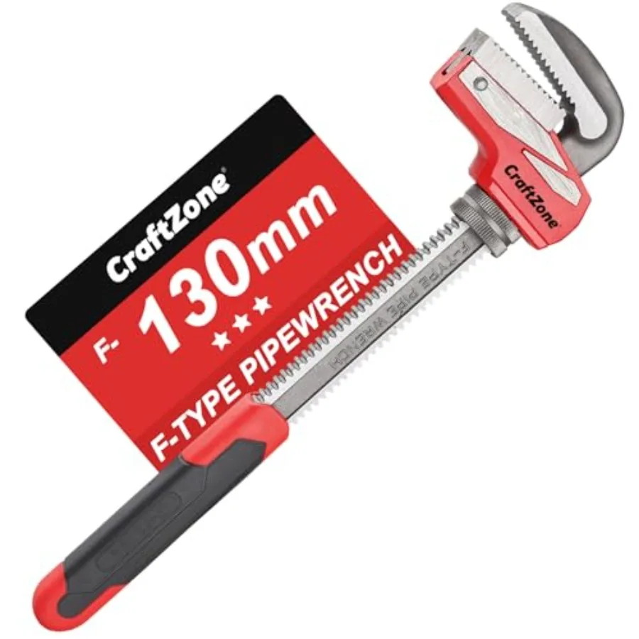 F-Type Pipe Wrench with Adjustable Large Opening Up to Heavy Duty Steel Plumbing Tool with Drop Forged Jaw for Pipe Work and Co
F-Type Pipe Wrench with Adjustable Large Opening Up to Heavy Duty Steel Plumbing Tool with Drop Forged Jaw for Pipe Work and Co