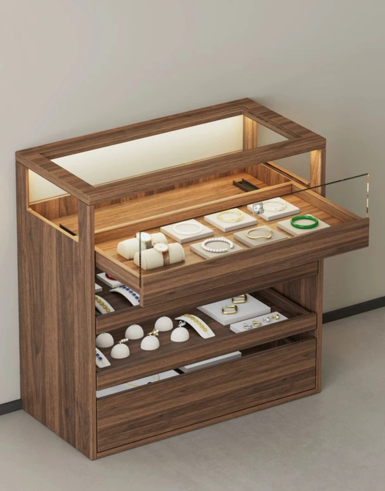 Jewelry display cabinet with lock, jewelry store necklace display cabinet, jade cultural relics, glass storage cabinet for Taiwa
Jewelry display cabinet with lock, jewelry store necklace display cabinet, jade cultural relics, glass storage cabinet for Taiwa