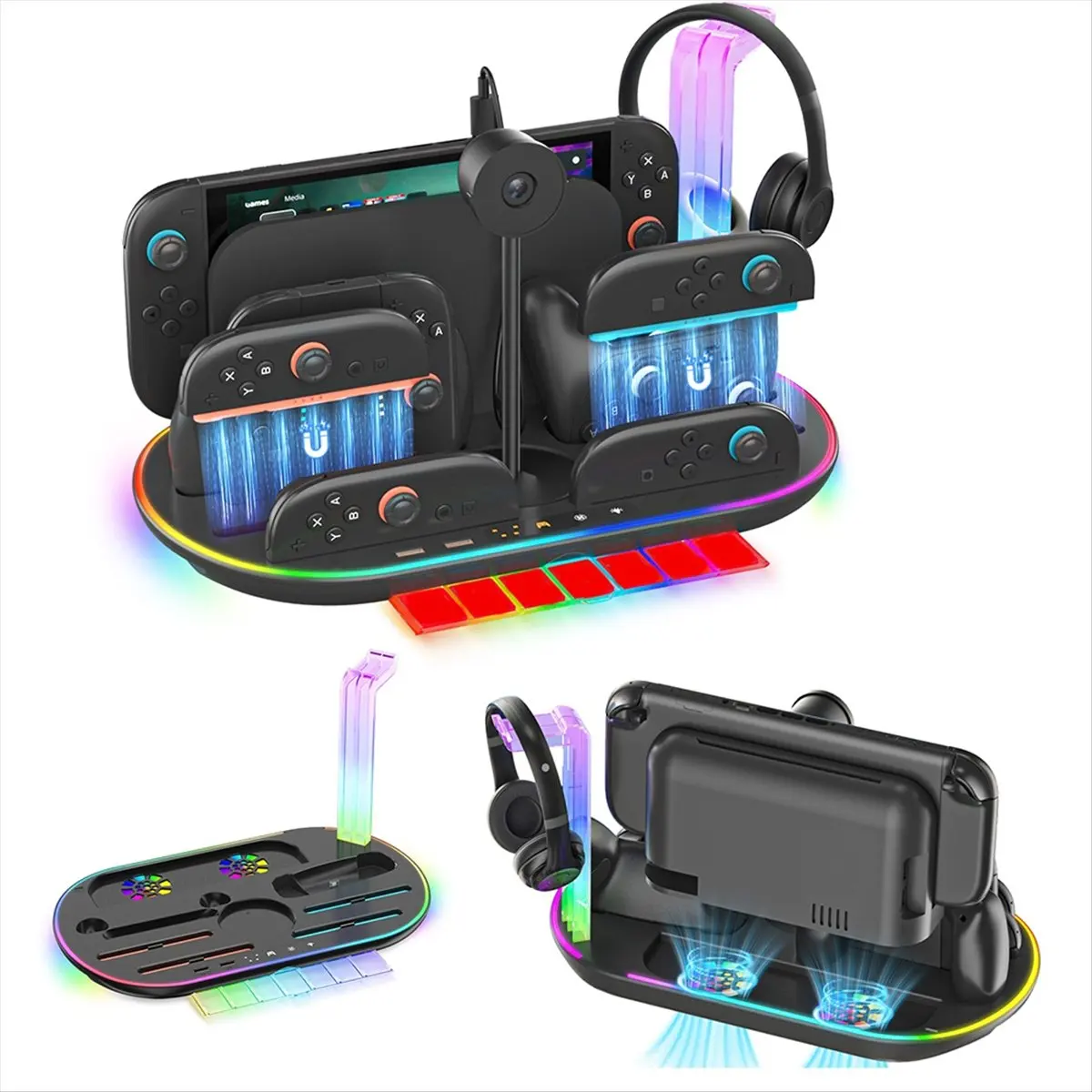 【Some】для Switch 2, многофункциональная док-станция NS2, подставка для зарядки контроллера с RGB-подсветкой, охлаждающее зарядное устройство, белый цвет
【Some】для Switch 2, многофункциональная док-станция NS2, подставка для зарядки контроллера с RGB-подсветкой, охлаждающее зарядное устройство, белый цвет