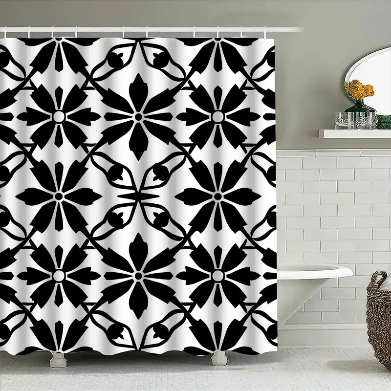 Black and White Floral Shower Curtain Modern Decorative Bath Curtains Set for Home Bathroom 72 Inch Shower Curtain by TaurusDuan
Black and White Floral Shower Curtain Modern Decorative Bath Curtains Set for Home Bathroom 72 Inch Shower Curtain by TaurusDuan