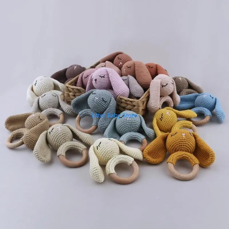 N80C 1pc Wooden Crochet Bunny Rattle Toy BPA Ring Baby Teether Handbell Baby Gym Mobile Rattles Newborn Toy
N80C 1pc Wooden Crochet Bunny Rattle Toy BPA Ring Baby Teether Handbell Baby Gym Mobile Rattles Newborn Toy