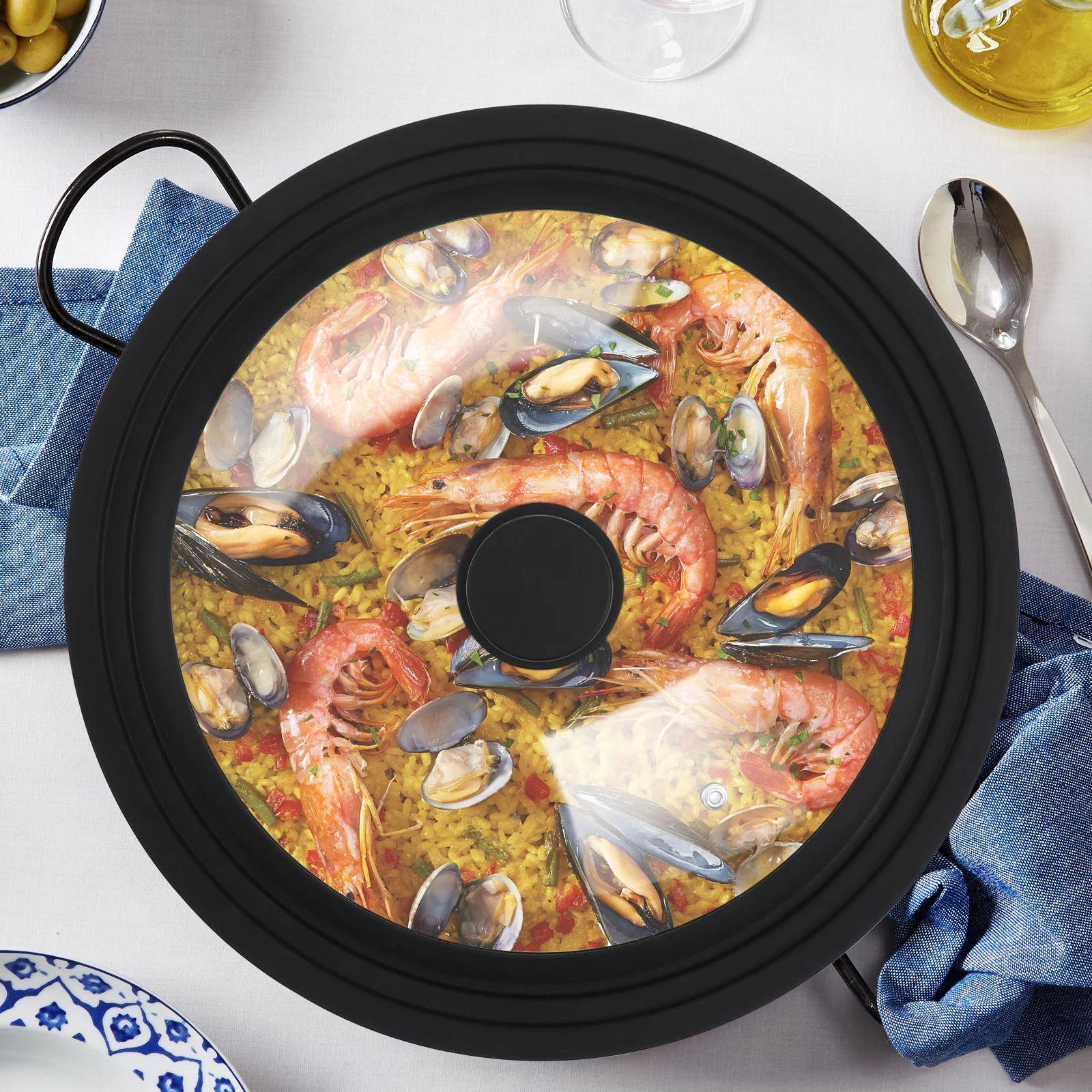 Universal Glass Lid for Frying Pan Saucepan Pot Round Tempered Glass Cover with Silicone Handle Heat Resistant Non-Slip Sealing
Universal Glass Lid for Frying Pan Saucepan Pot Round Tempered Glass Cover with Silicone Handle Heat Resistant Non-Slip Sealing