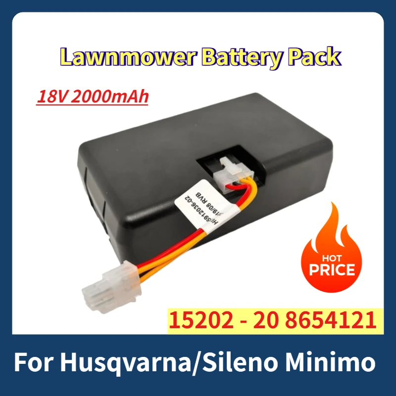 18V 2000mAh Lawnmower Battery Pack for Husqvarna/Sileno Minimo 15202 - 20 8654121
18V 2000mAh Lawnmower Battery Pack for Husqvarna/Sileno Minimo 15202 - 20 8654121