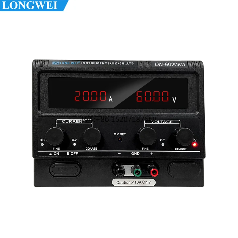 LW-6020KD 60V 20A 30V 20A 15V 30A Adjustable Lab DC Power Supply Switch Regulated 1200W Laboratory DC Power Source
LW-6020KD 60V 20A 30V 20A 15V 30A Adjustable Lab DC Power Supply Switch Regulated 1200W Laboratory DC Power Source