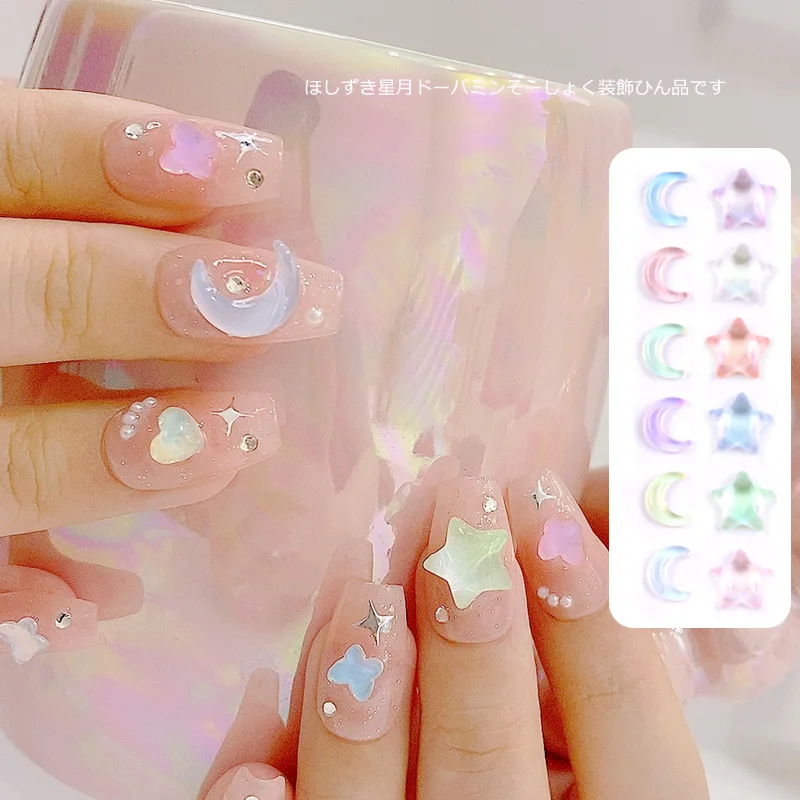 TSZS 10Pcs/Lot Kawaii Star Moon Shape Style Nail Charms Colorful Cute Decorations Nail Accessories DIY Salon Home Used
TSZS 10Pcs/Lot Kawaii Star Moon Shape Style Nail Charms Colorful Cute Decorations Nail Accessories DIY Salon Home Used